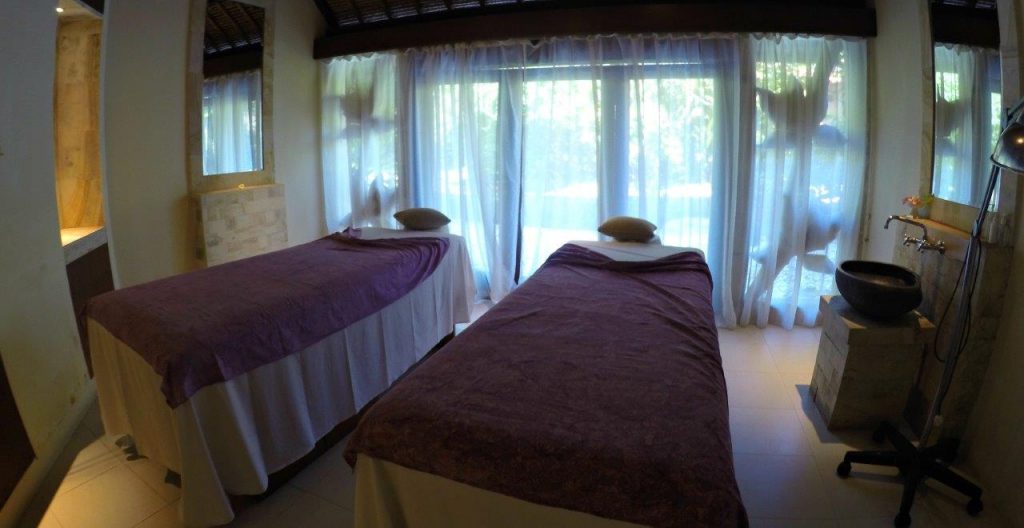 Massage tables at Thalasso Bali Spa at the Grand Mirage Resort