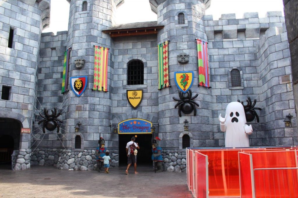 Entering the castle at Legoland Malaysia for The Dragon