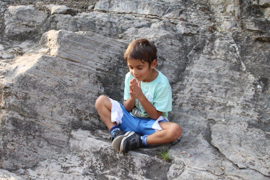 Noah meditating at Longmen Grottoes