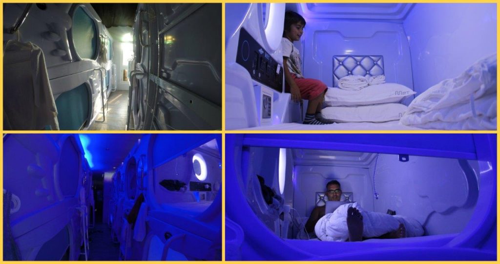 In Singapore we spent few nights in our first capsule hotel