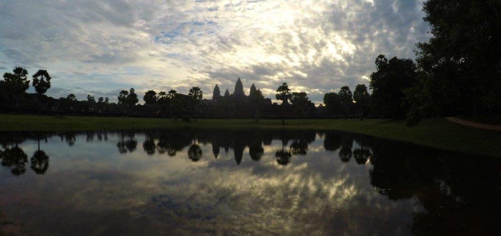 One of the most emblematic views of Angkor Wat, in Siem Reap, at sunrise