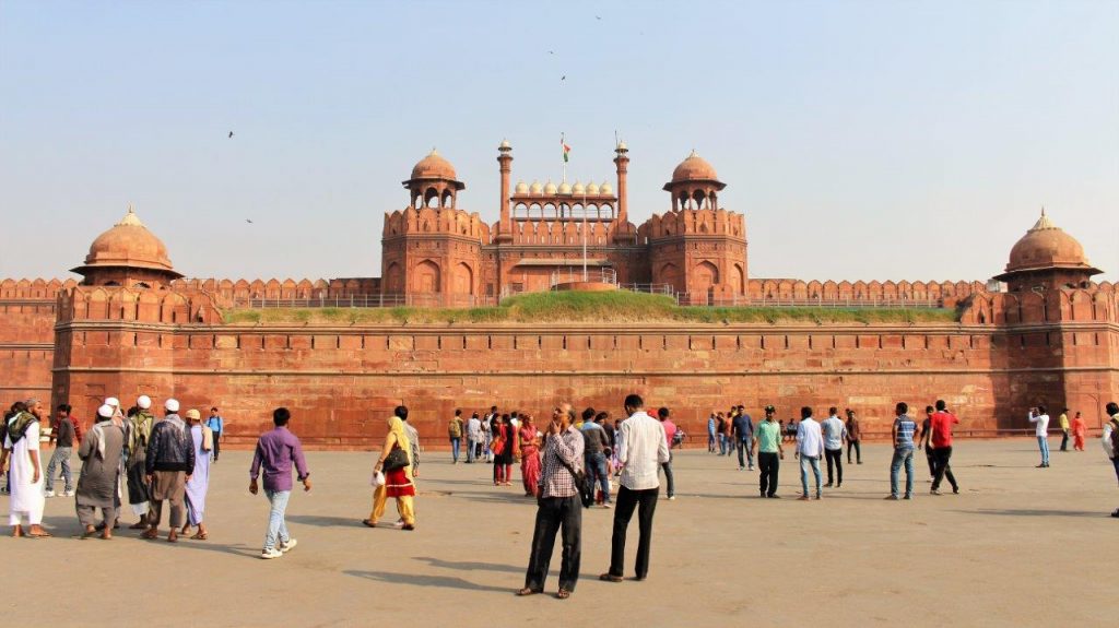 The impressive Red Fort in Delhi