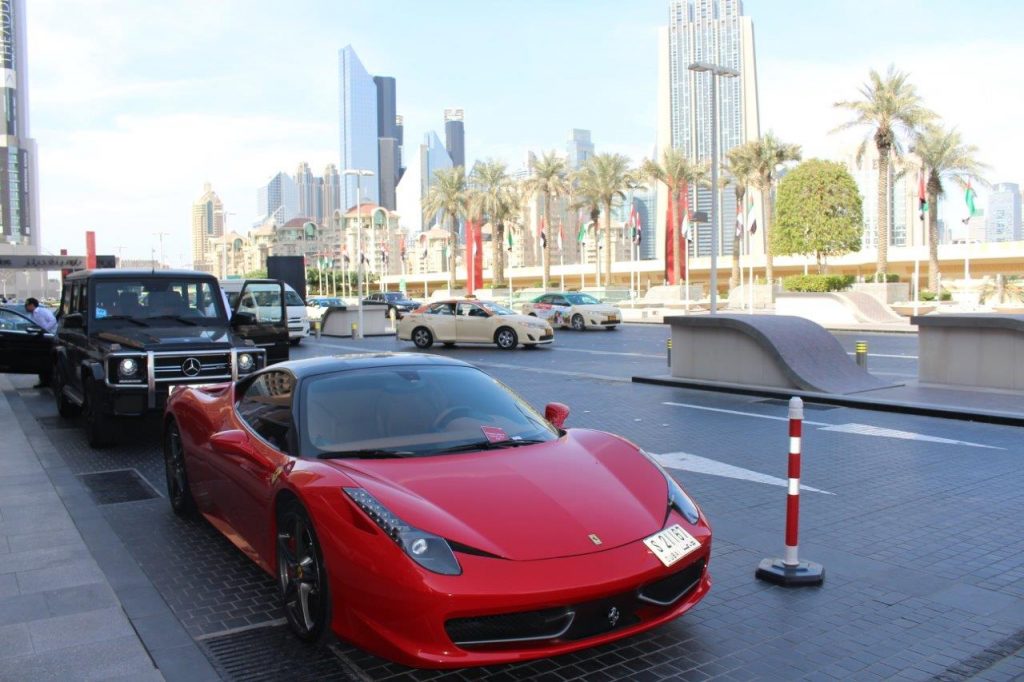 One of the many luxurious cars that usually park in front of The Dubai Mall