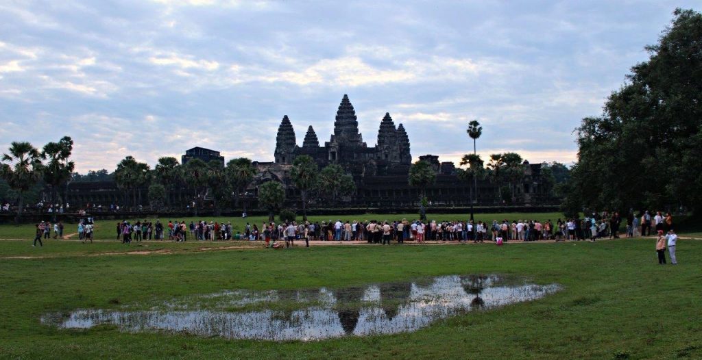 That's how crowded Angkor Wat can be early in the morning