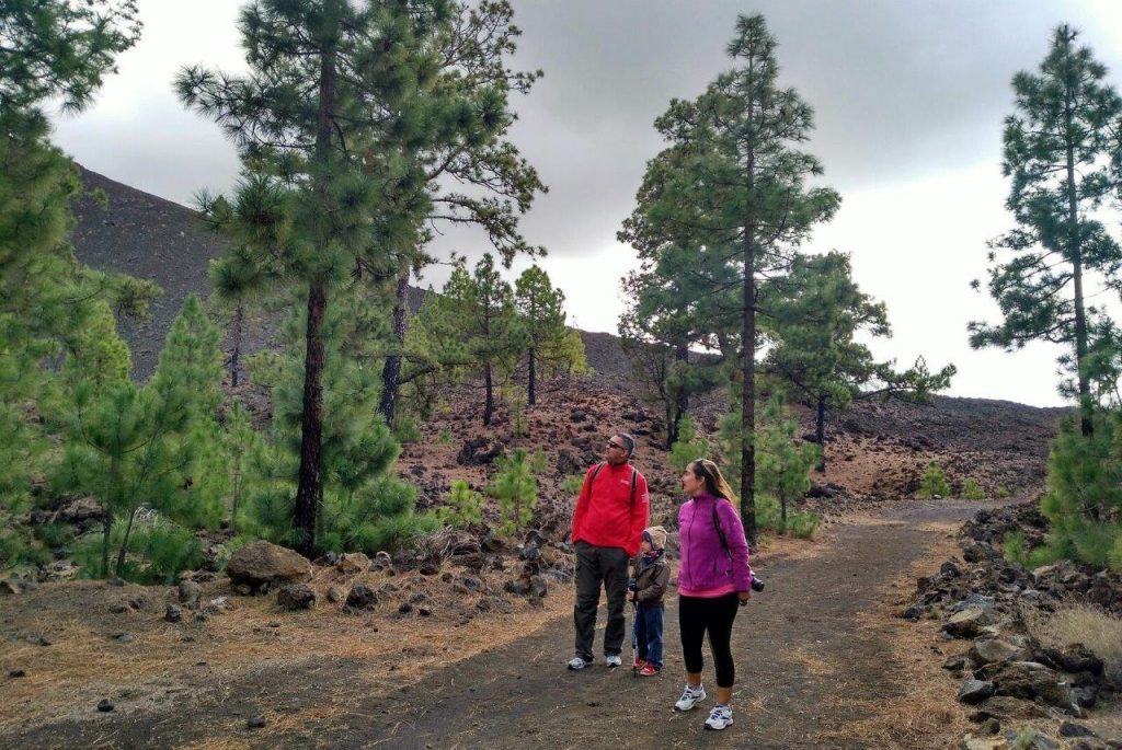Our family enjoying the trail Circular del Chinyero in Tenerife