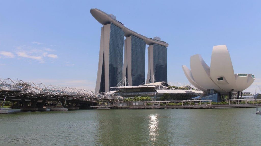 The imposing Singapore's Marina Bay Sands Hotel