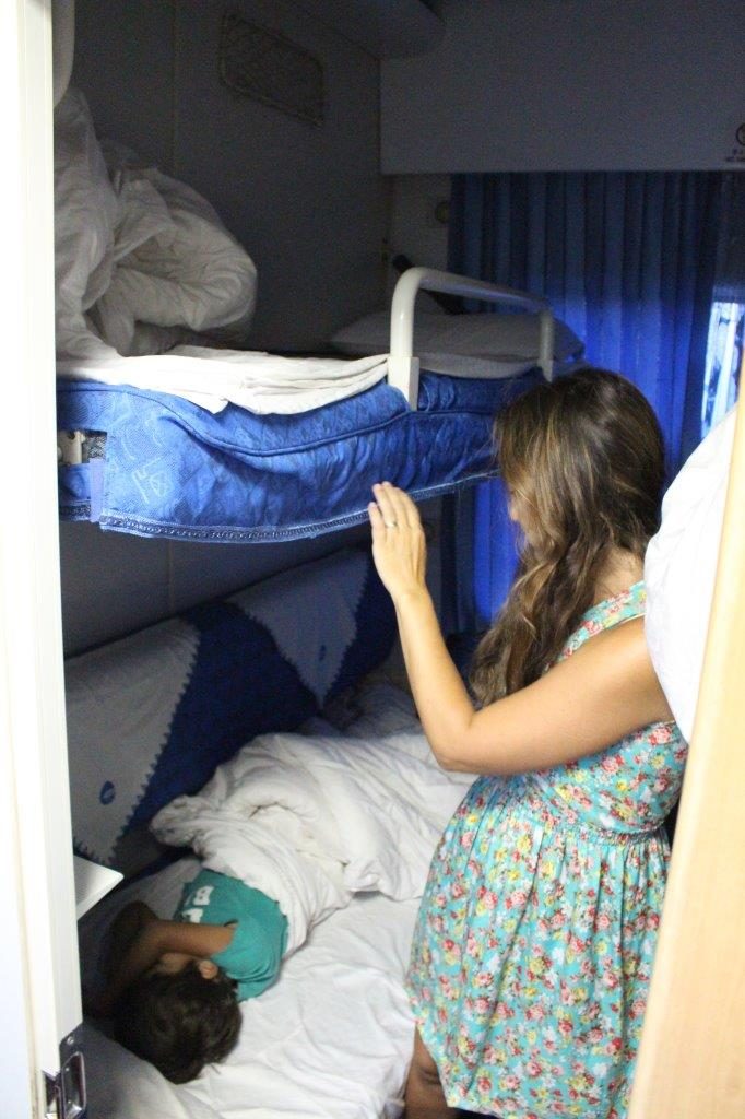 our bunk beds (hard sleep) in the train to Luoyang